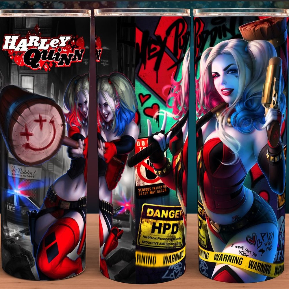 Harley Quinn Hey Puddin Comic Villain Cup Mug Tumbler 20oz